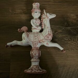 COPY - Bjorn Wiinblad Rider on Horse Pottery Candle Holder